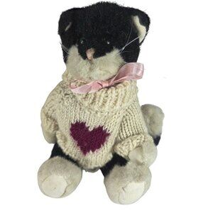 Plush cat heart sweater Boyds Bears Archive Collection stuffed animal valentine